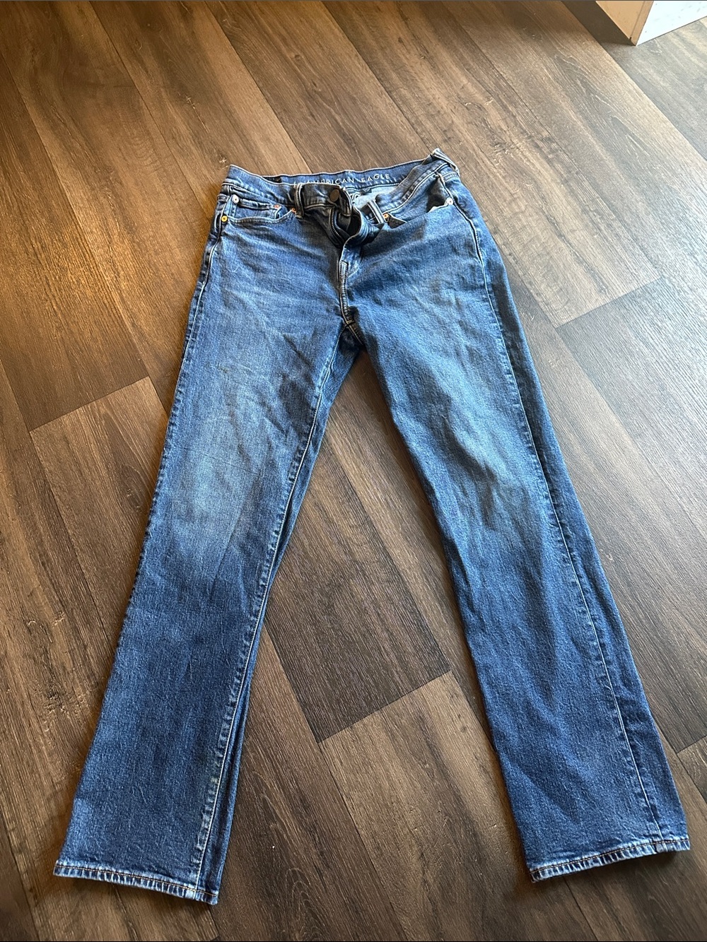 American Eagle Classic Blue Mens Straight-Leg Jeans